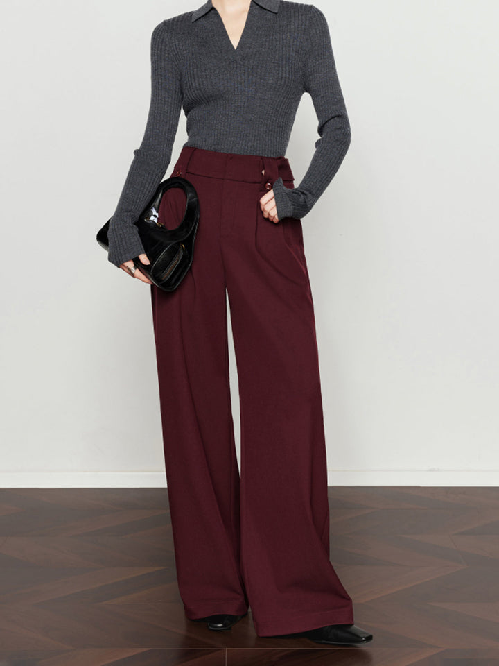 Vintage Plisseierte Hose mit weitem Bein