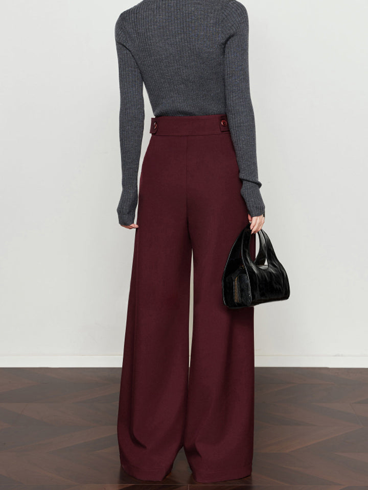 Vintage Plisseierte Hose mit weitem Bein