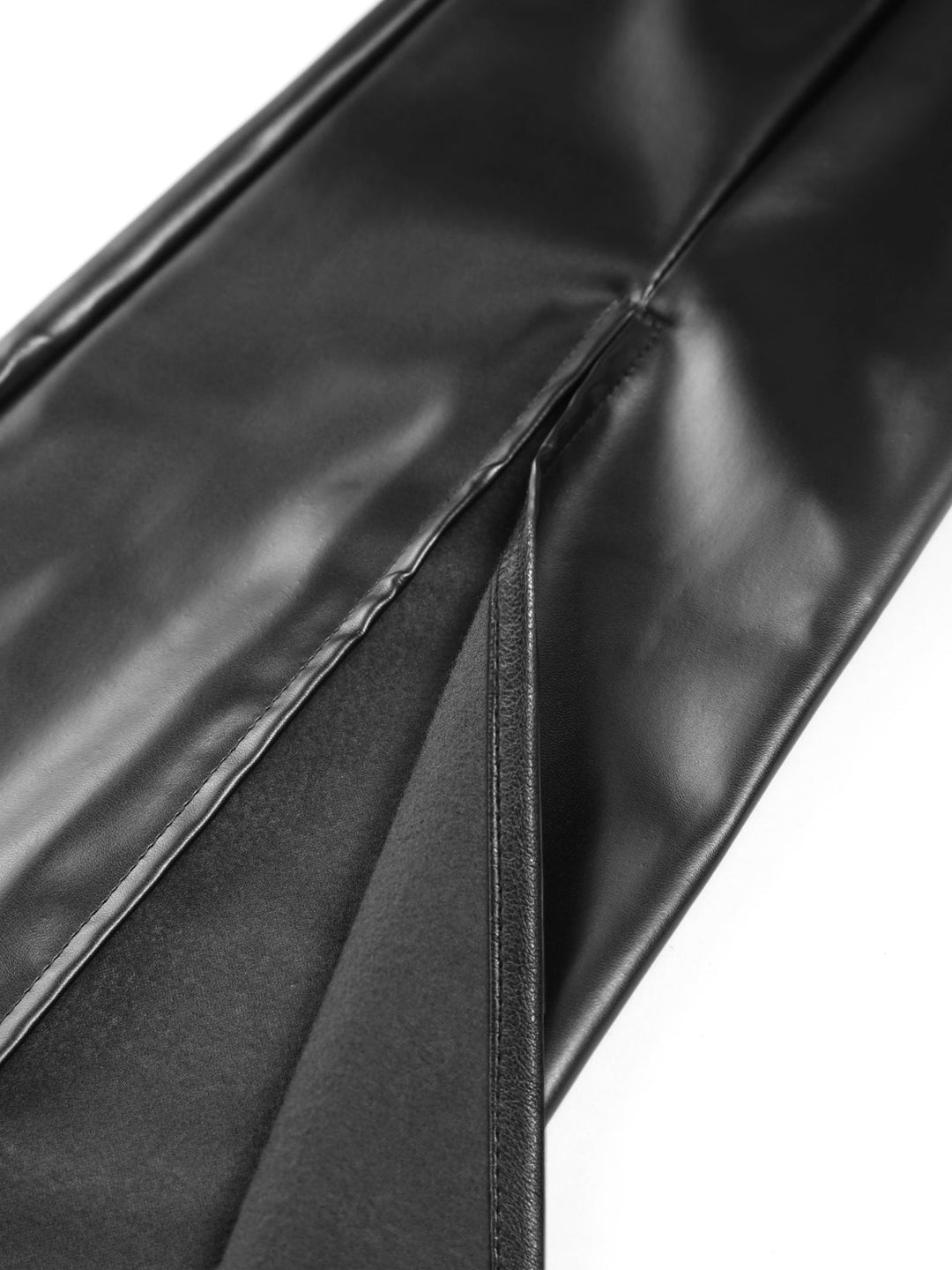 Faux-Leder-Hosen mit Reißverschluss und Schlag