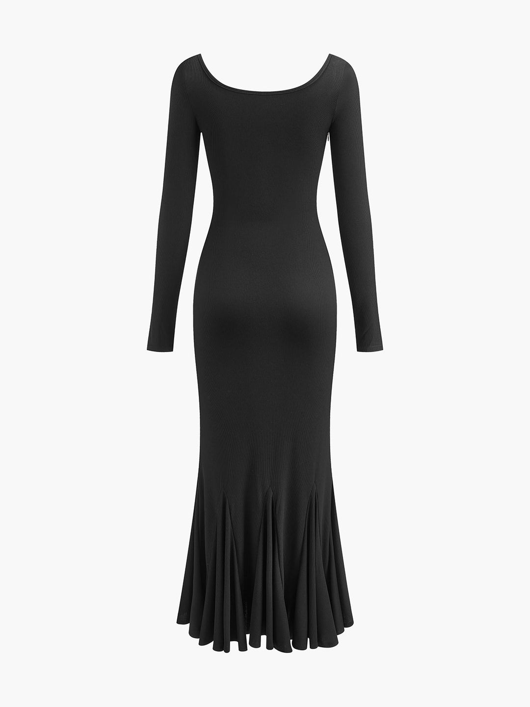 Rüschen-Strick-Wickel-Maxikleid
