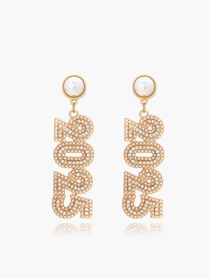 Rhinestone 2025 Neujahrs-Drop-Ohrringe
