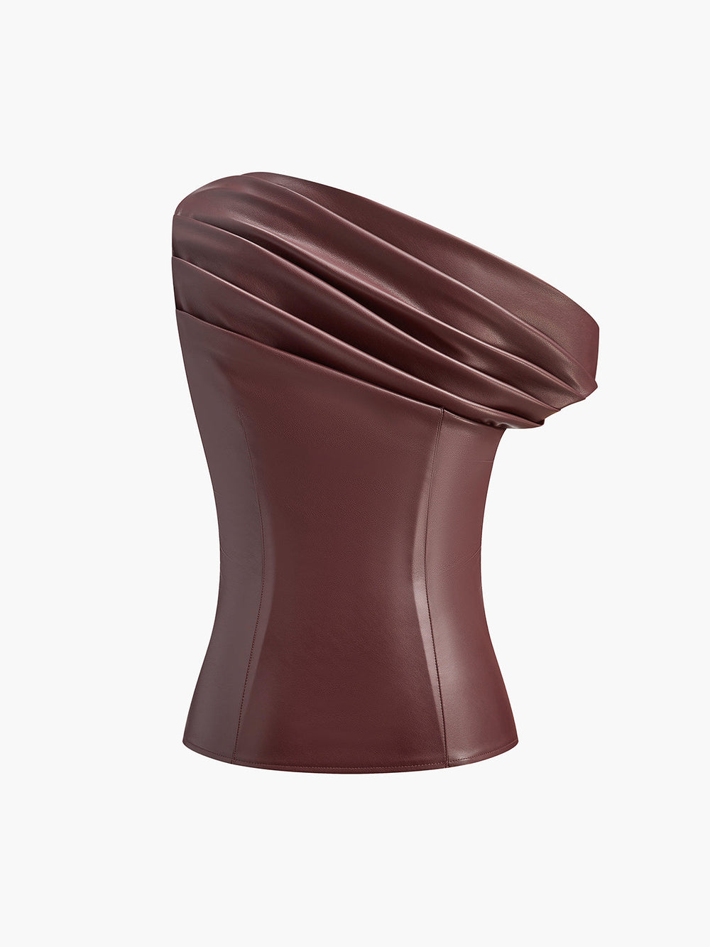 One-Shoulder PU-Leder-Tanktop