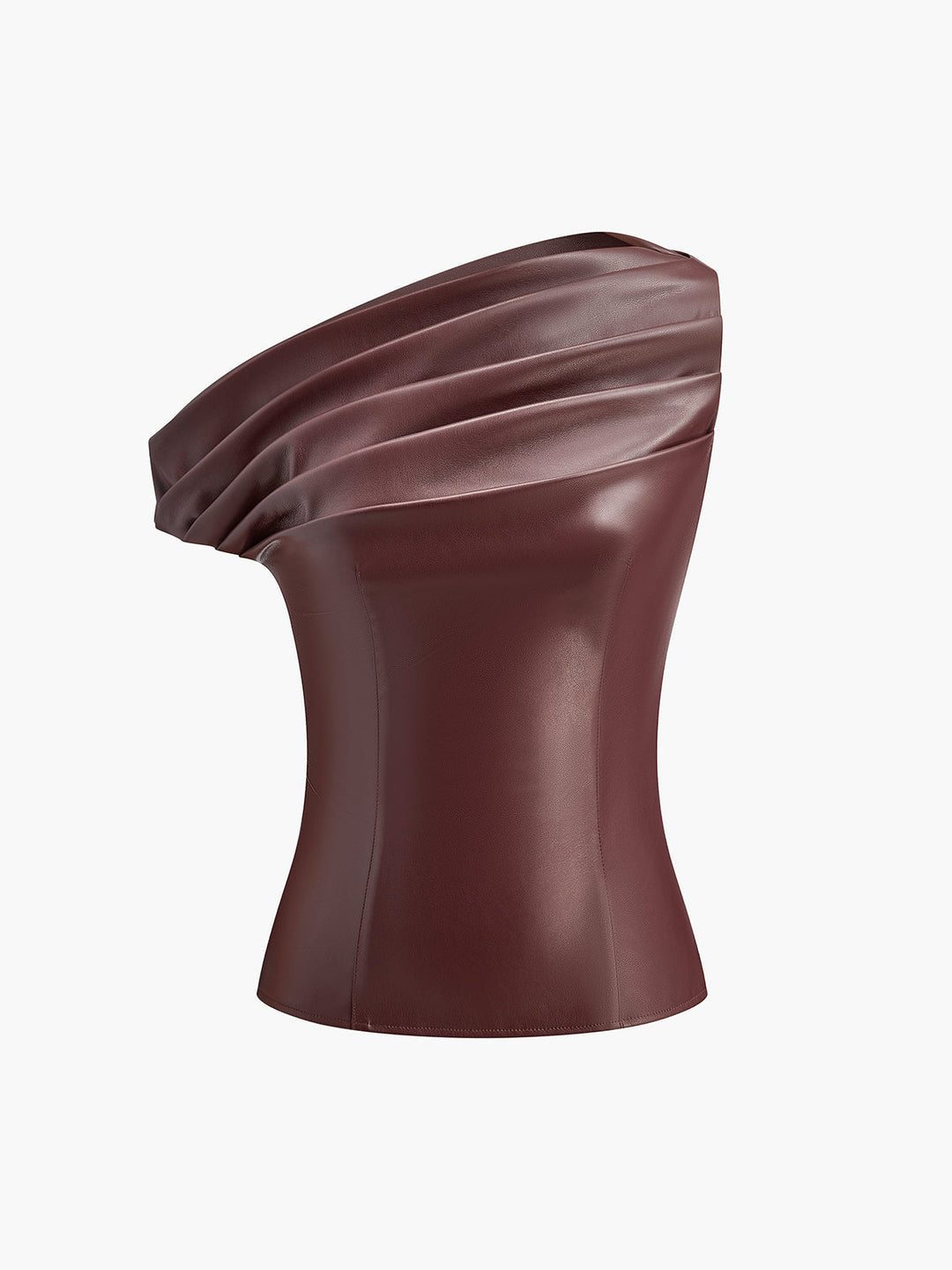 One-Shoulder PU-Leder-Tanktop