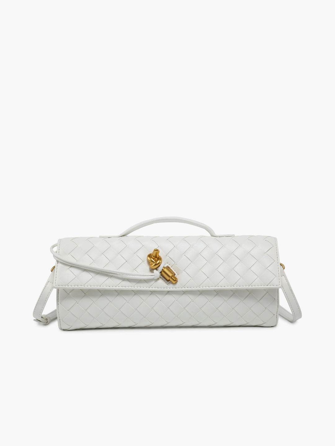 Zwei-Wege-Clutch-Tasche mit gewebter Klappe zum Umhängen