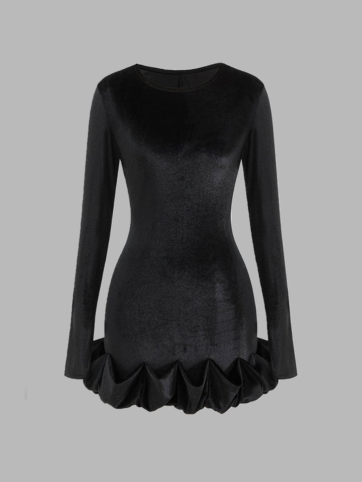 Bud-Taille Samtkleid Schlank