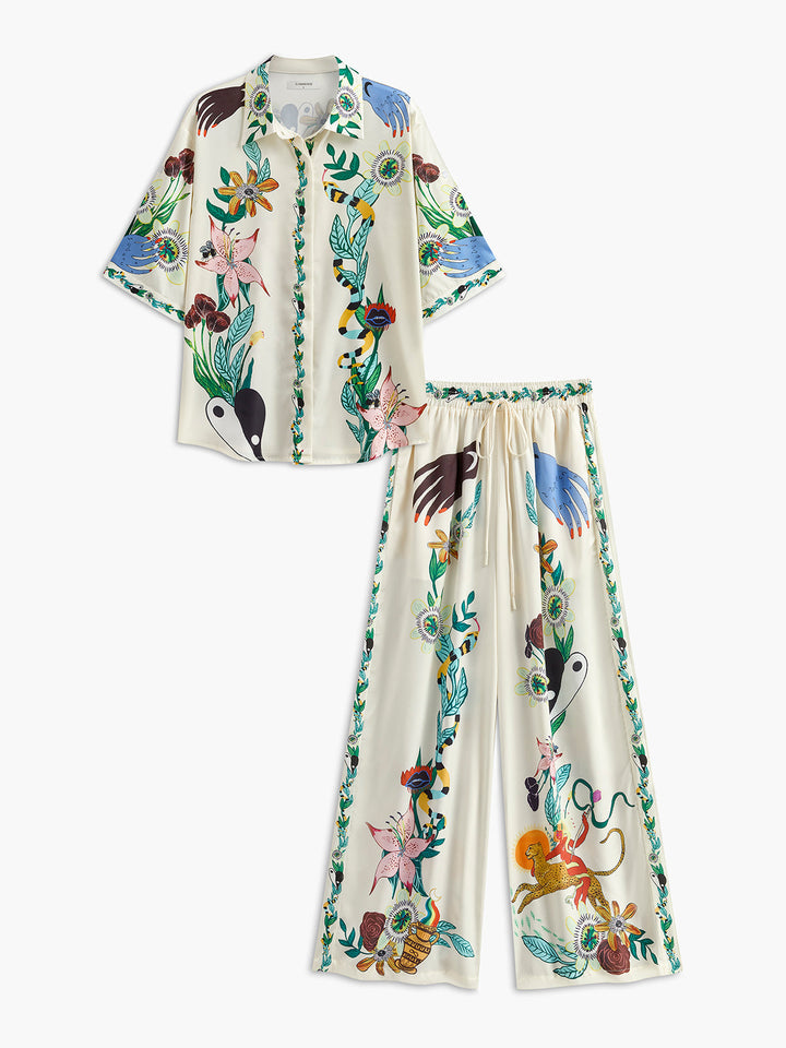 Blumenmuster Hose Set