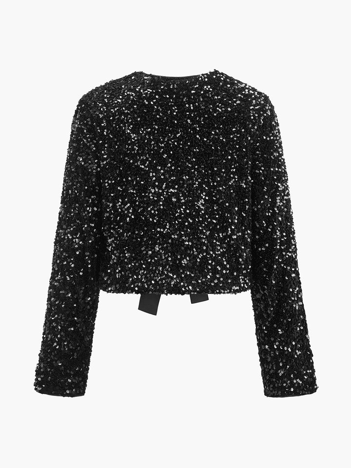 Sequins Samt Schleife Blazer