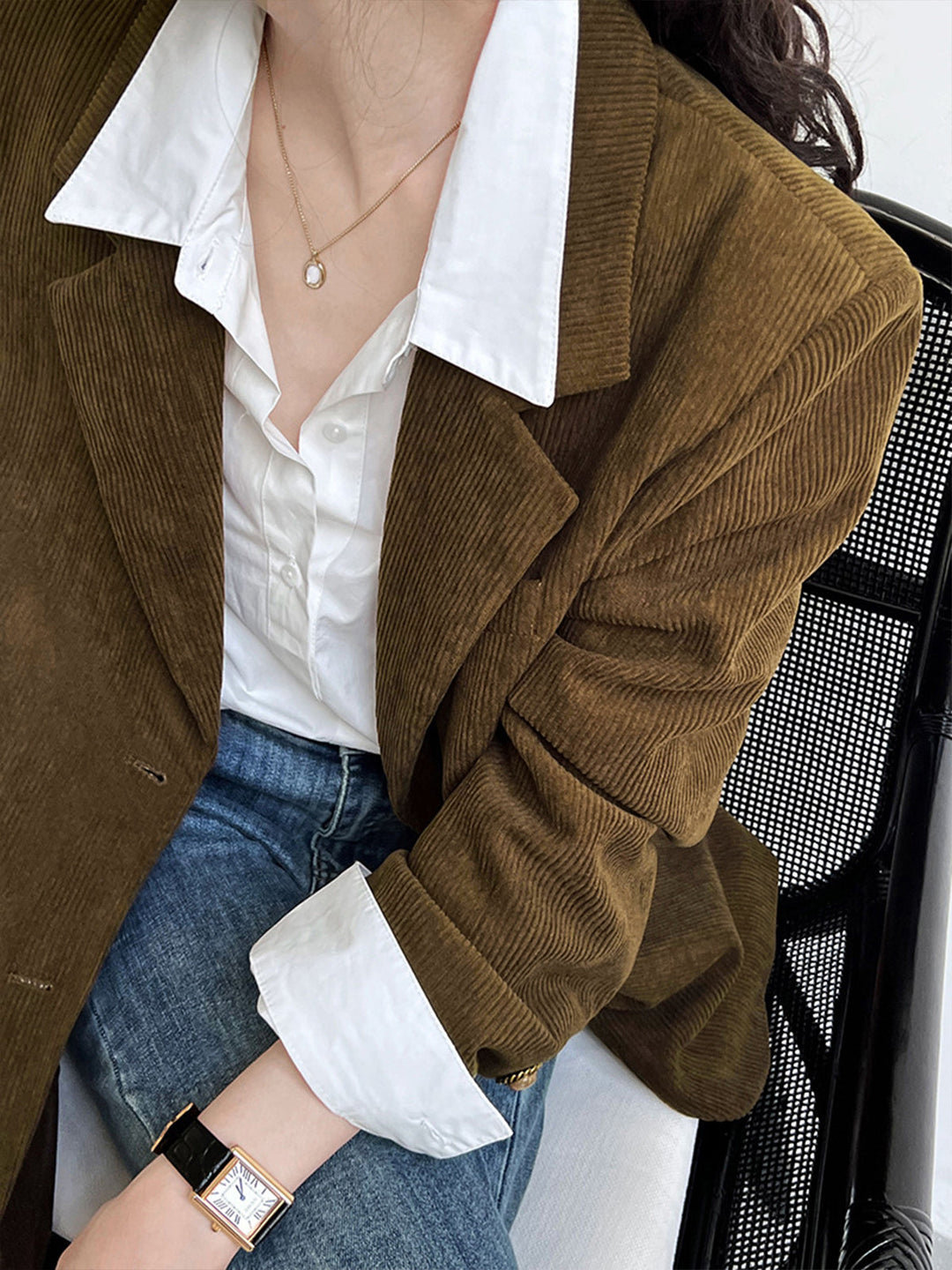 Schulterpolster Kord Blazer