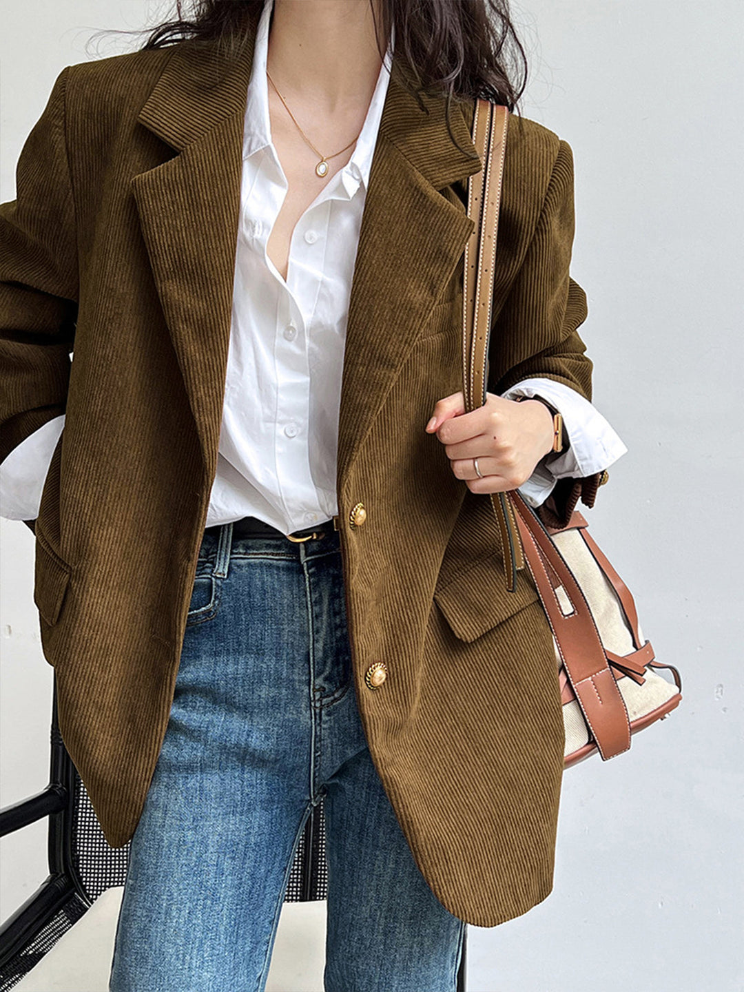 Schulterpolster Kord Blazer