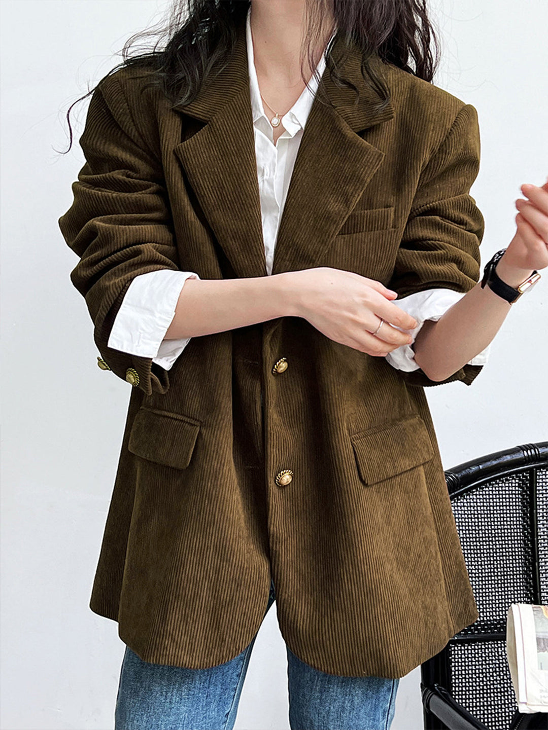 Schulterpolster Kord Blazer