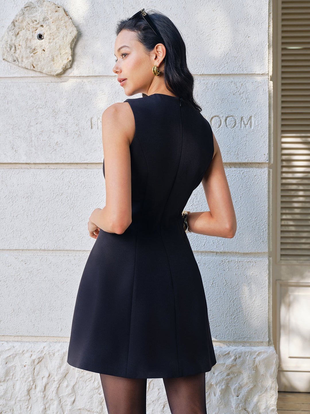 Kleid mit Reißverschluss und Schleifchen-Dekor