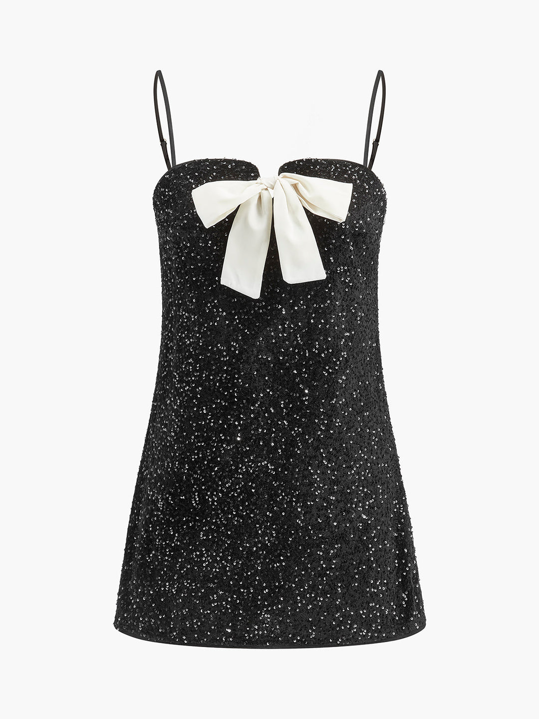 Samtkleid mit Pailletten-Schleife