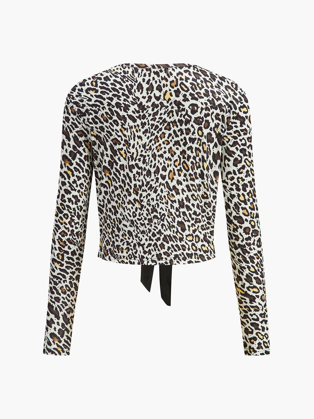 Schleifenfront Leoparden-Jersey-Bluse