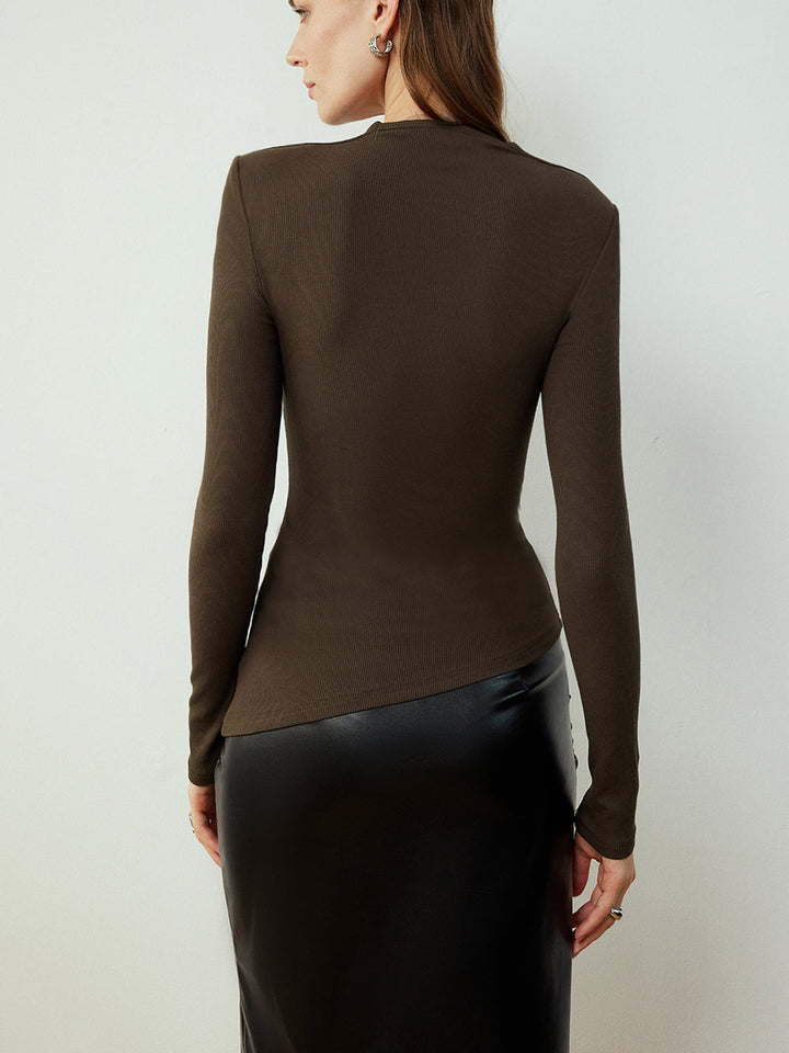 Asymmetrisches Skinny T-Shirt
