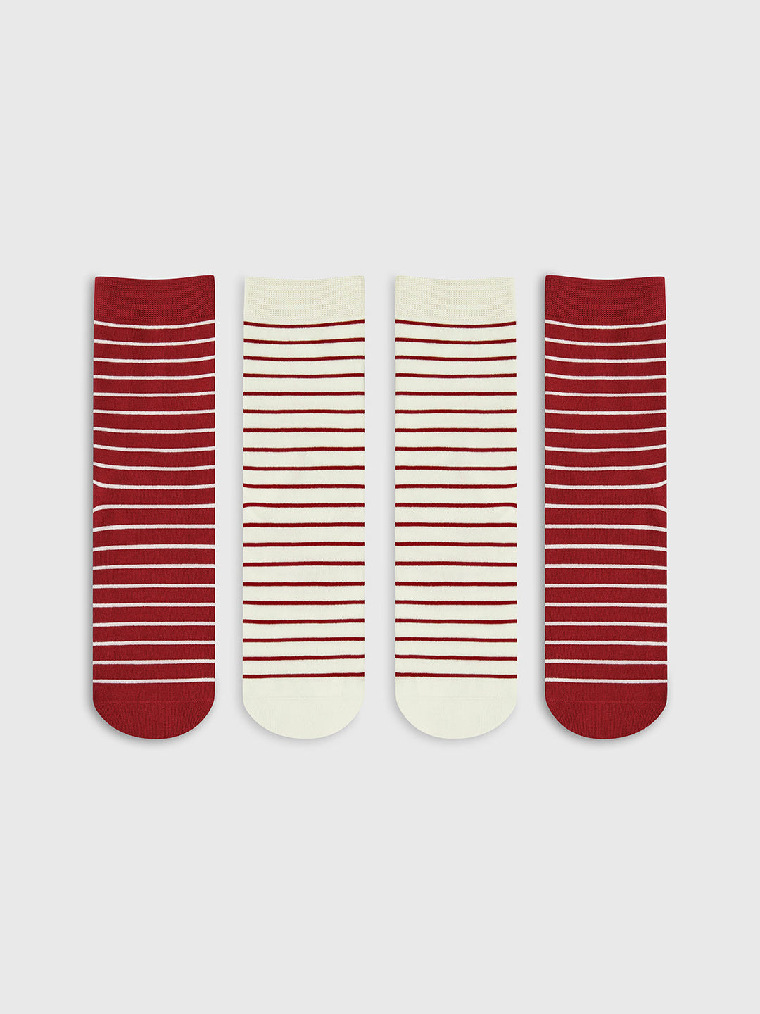 Kontrastgestreifte Stapelsocken