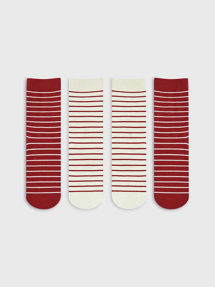 Kontrastgestreifte Stapelsocken