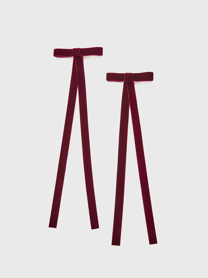 2 Stück Samt Schleife Haarspange