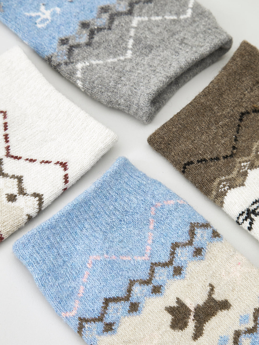 1 Paar Wollmischungs-Socken mit Welpenmuster
