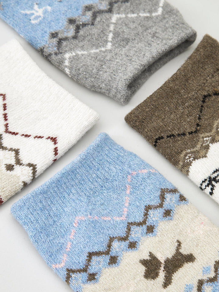 1 Paar Wollmischungs-Socken mit Welpenmuster