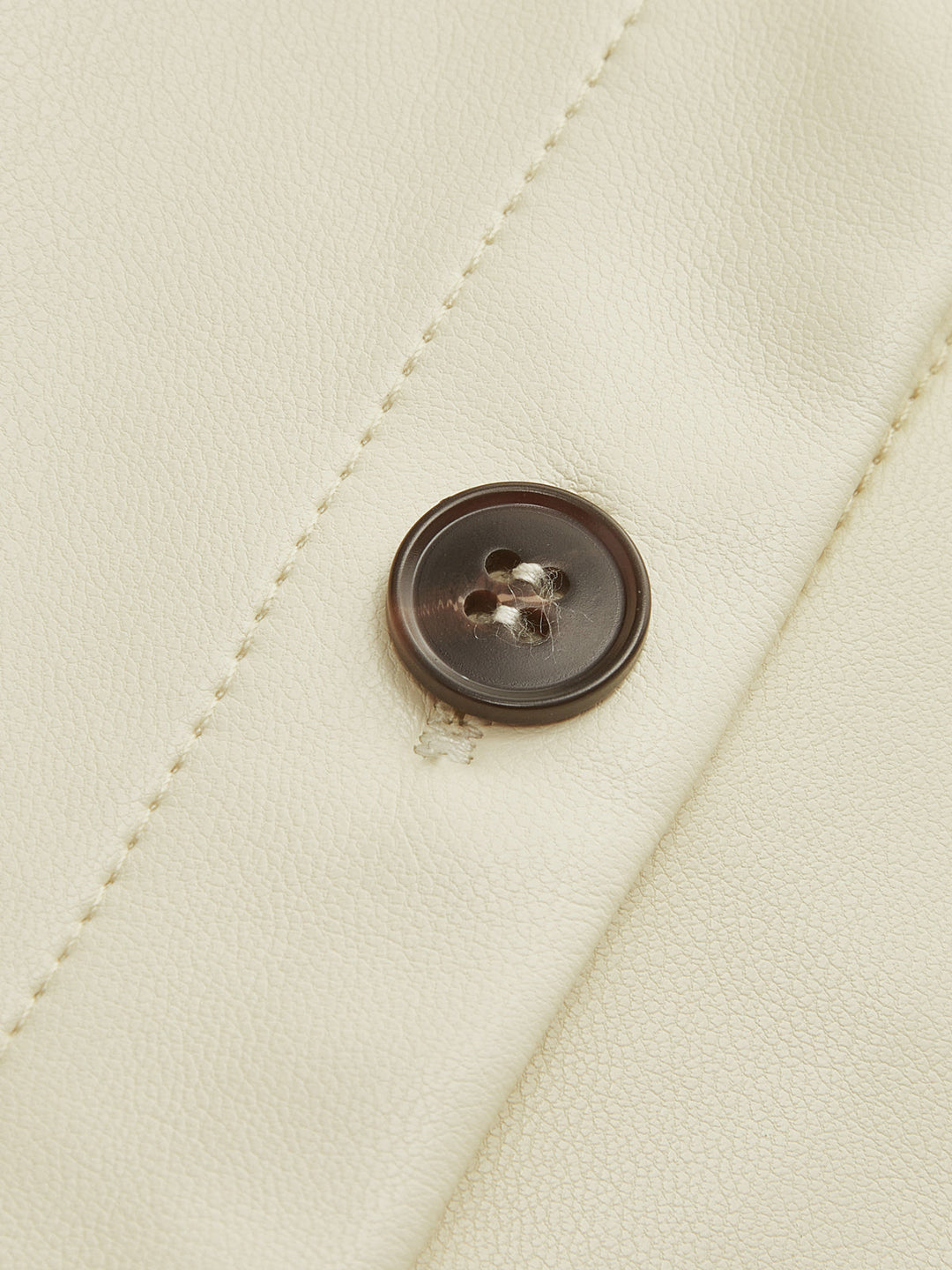 Faux Leder Knopf Poloshirt Ohne Gürtel