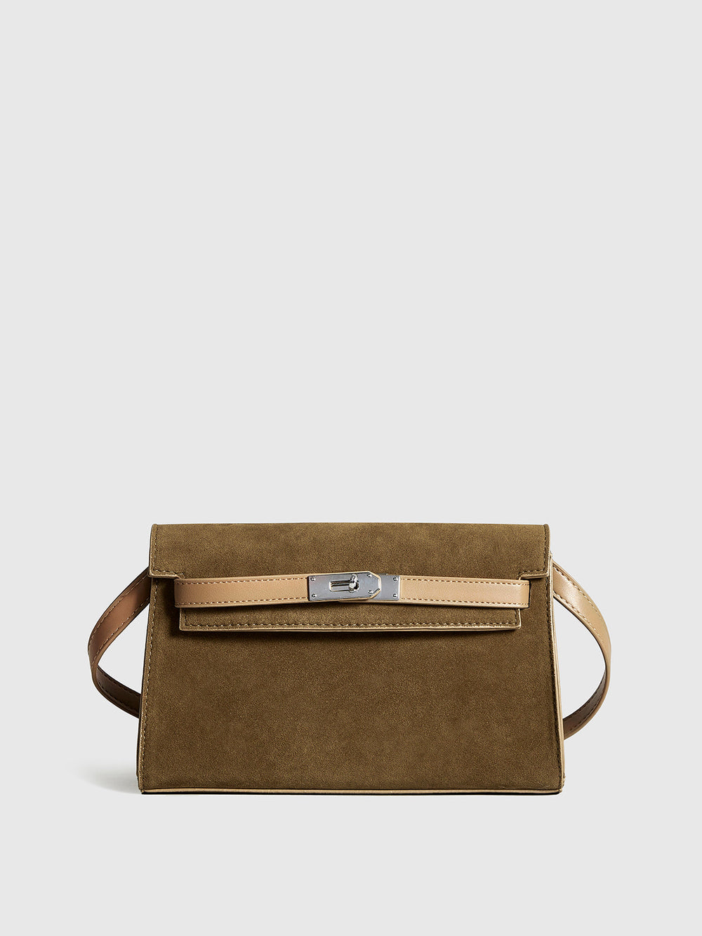 Gürtel-Dekor Klapp-Schultertasche