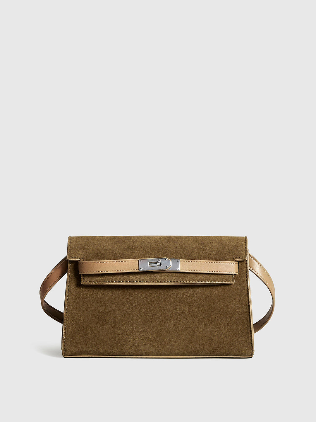 Gürtel-Dekor Klapp-Schultertasche