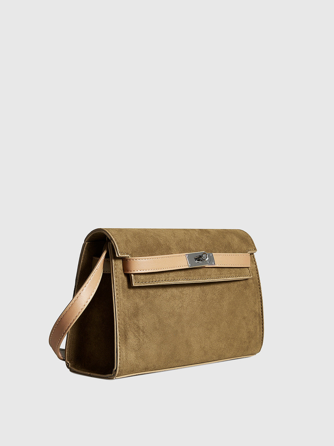 Gürtel-Dekor Klapp-Schultertasche
