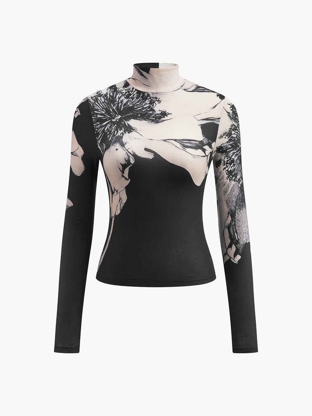 Mock-Neck Tye Dye Gedrucktes Hemd