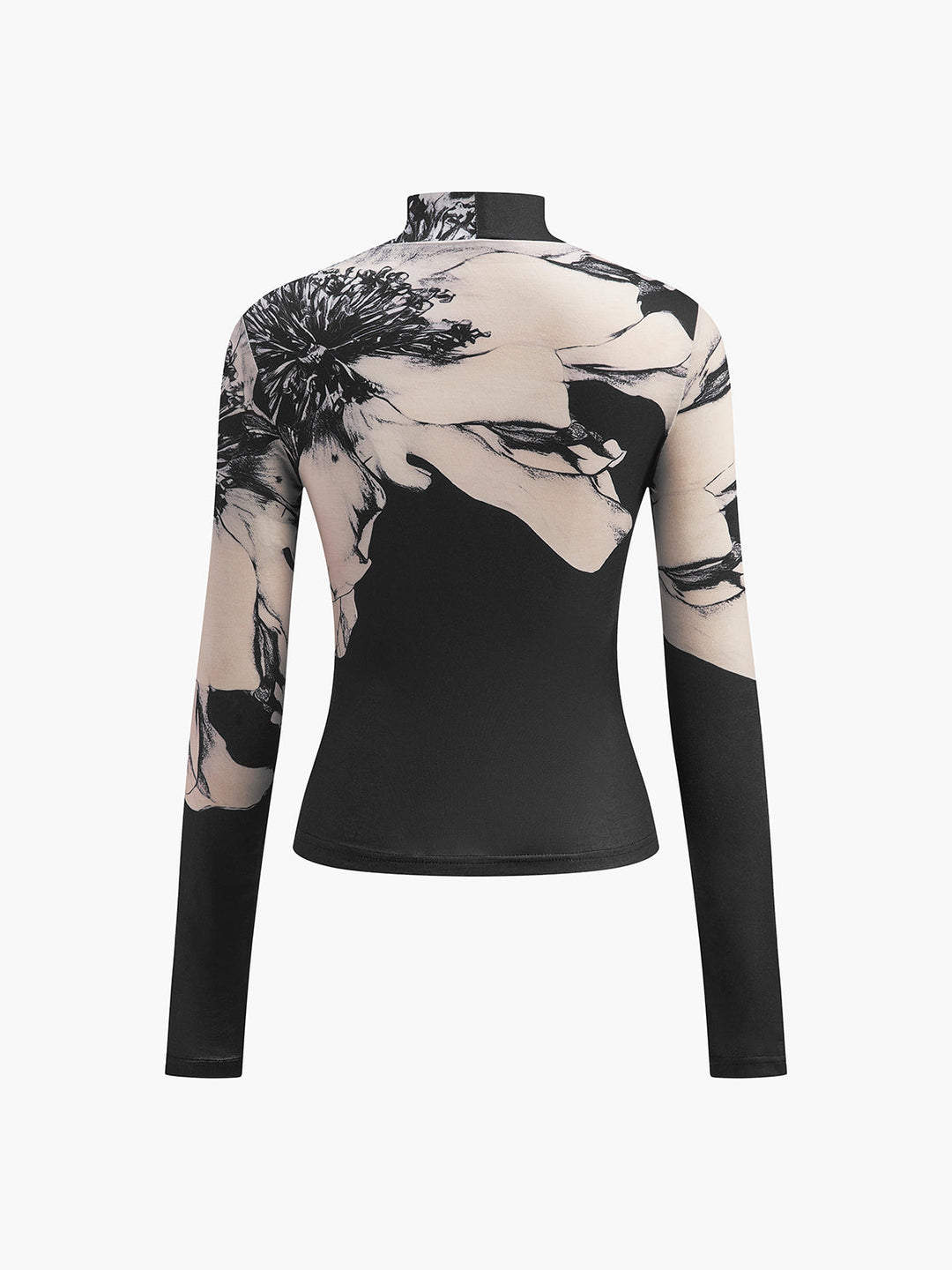 Mock-Neck Tye Dye Gedrucktes Hemd
