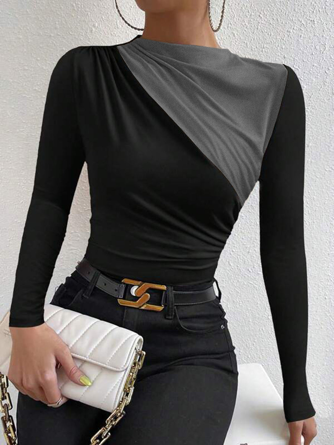 Colorblock Langarmshirt