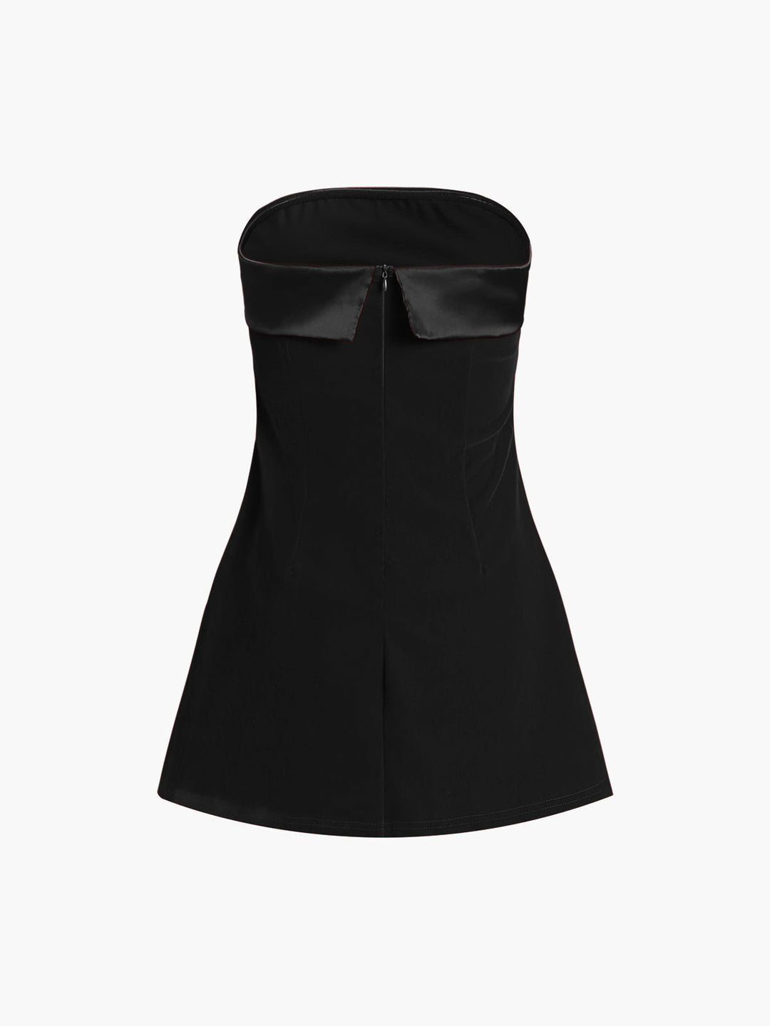 Satin-Samt-Kleid Trägerlos Kurz