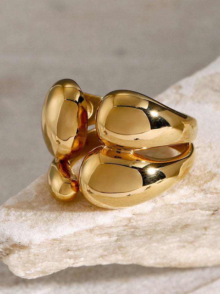 1 Stück asymmetrischer klobiger offener Ring