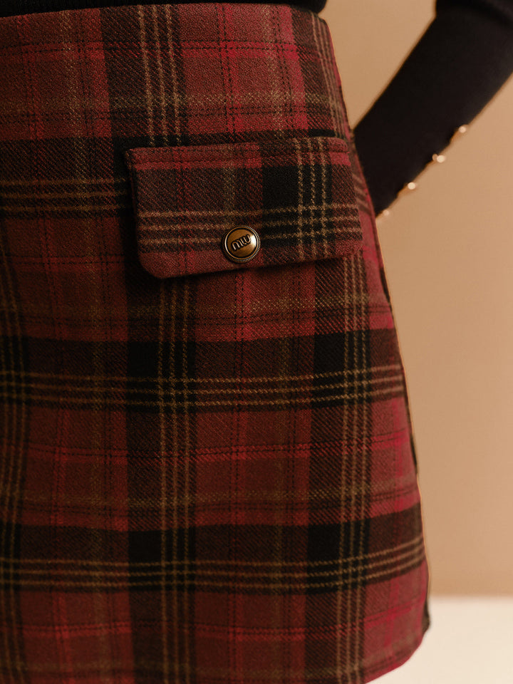 Tweed karierter Minirock