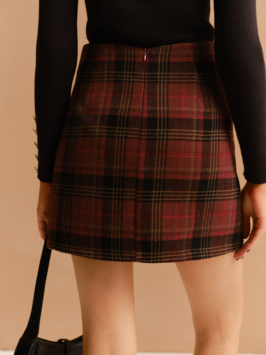 Tweed karierter Minirock