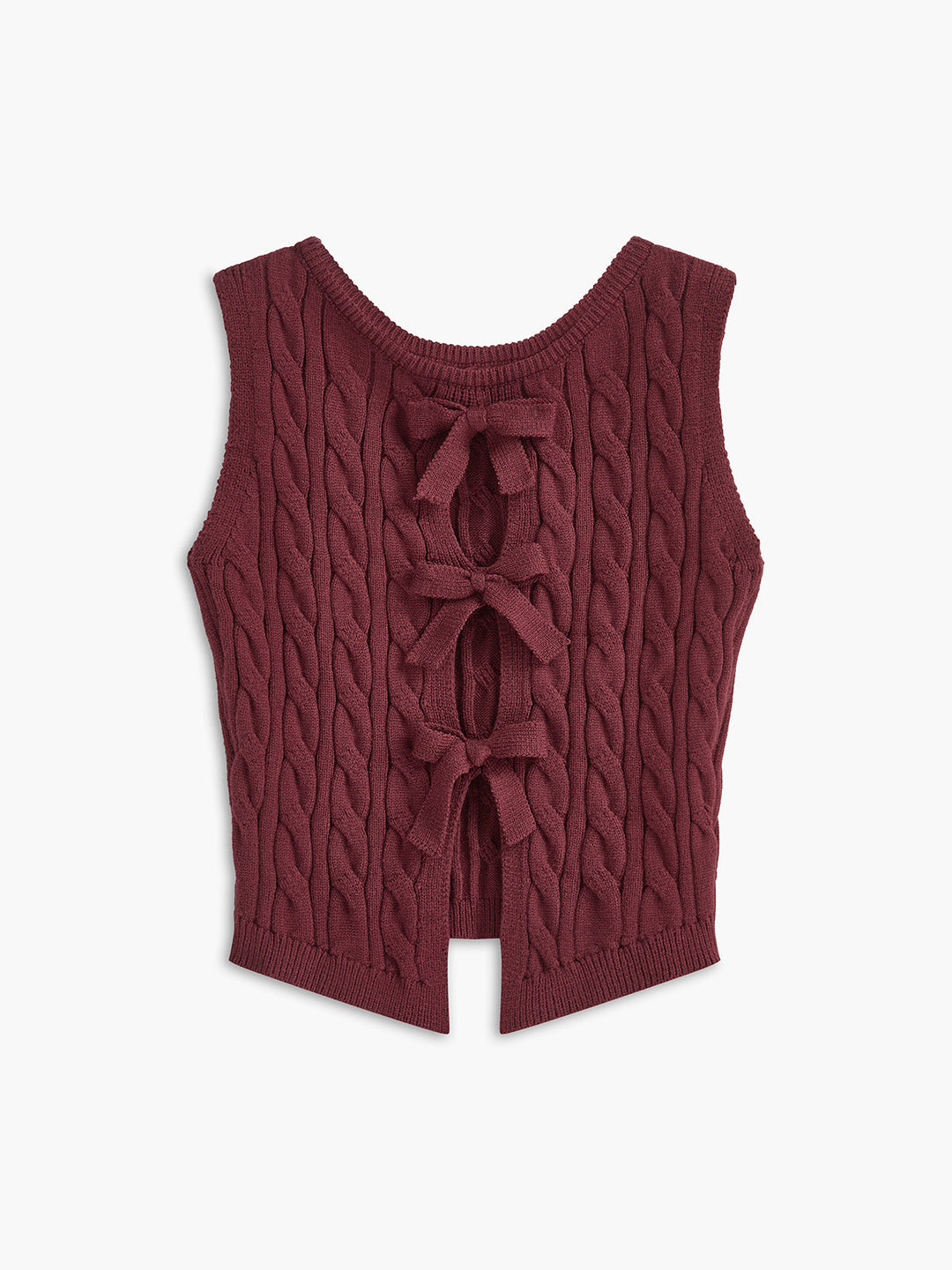 Pullover-Weste mit Schleifenausschnitt