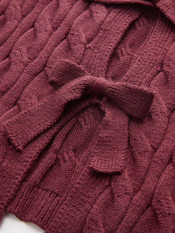 Pullover-Weste mit Schleifenausschnitt