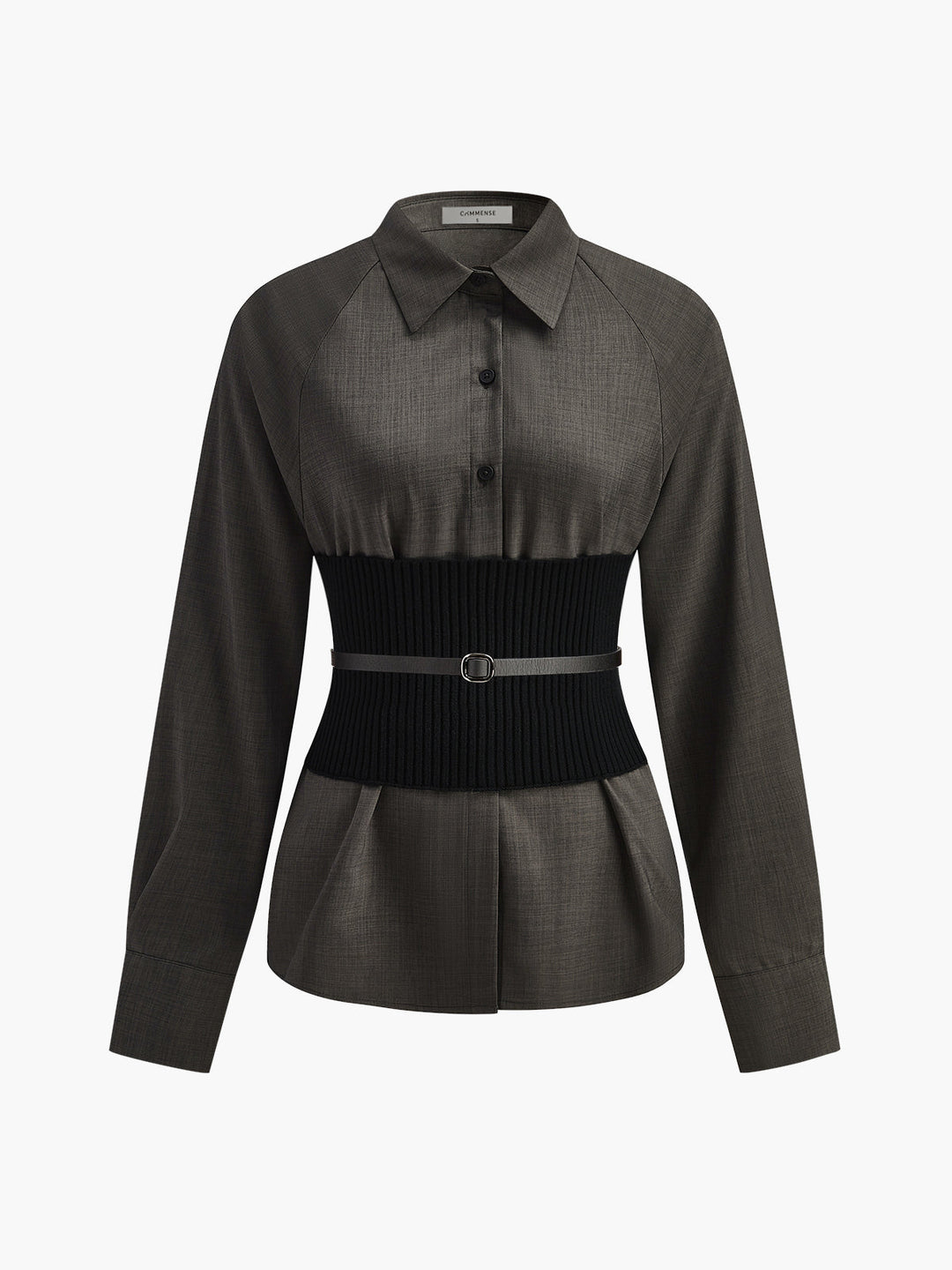 Gürtel mit Henley-Kragen Polo-Shirt