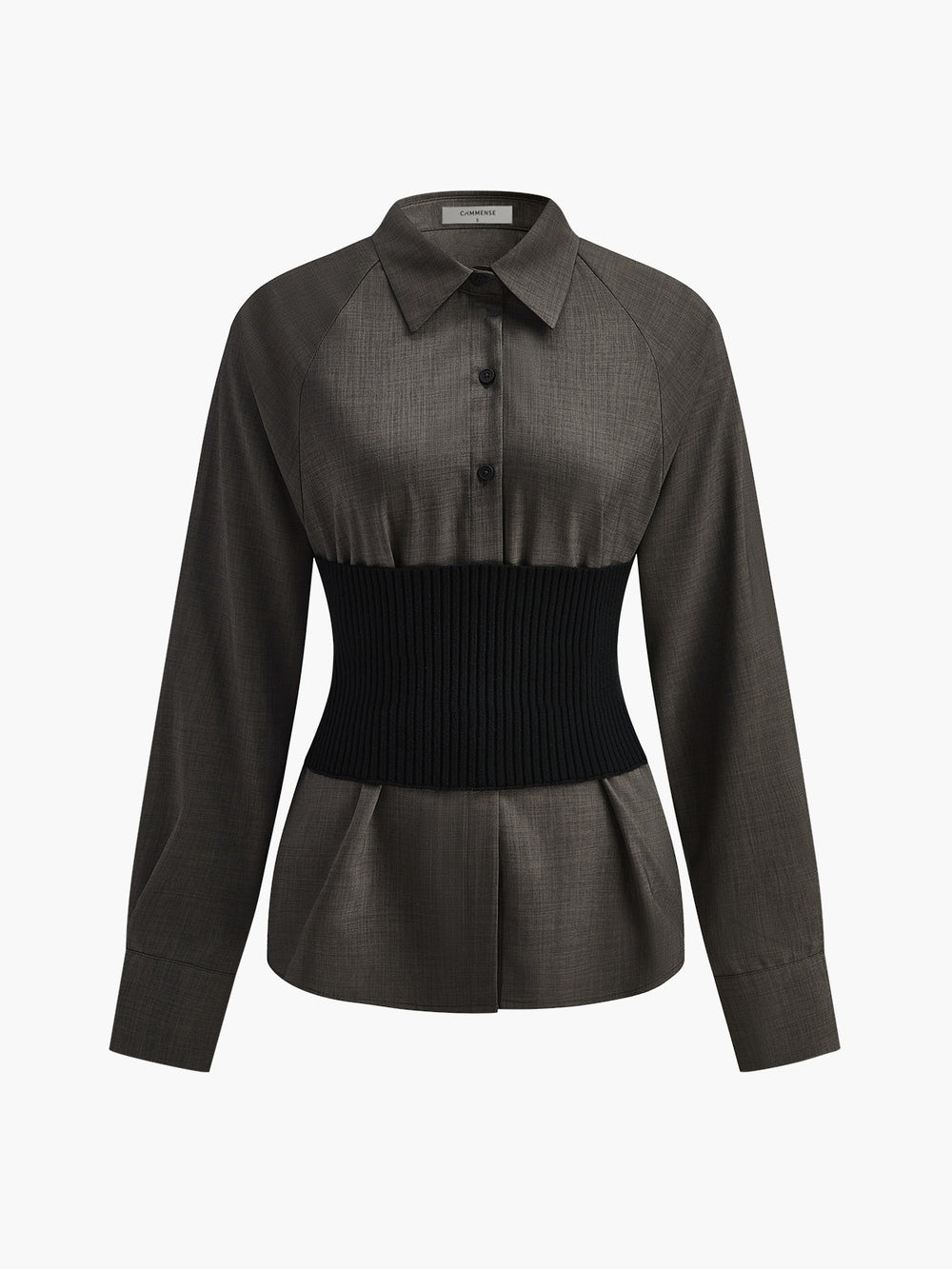 Gürtel mit Henley-Kragen Polo-Shirt