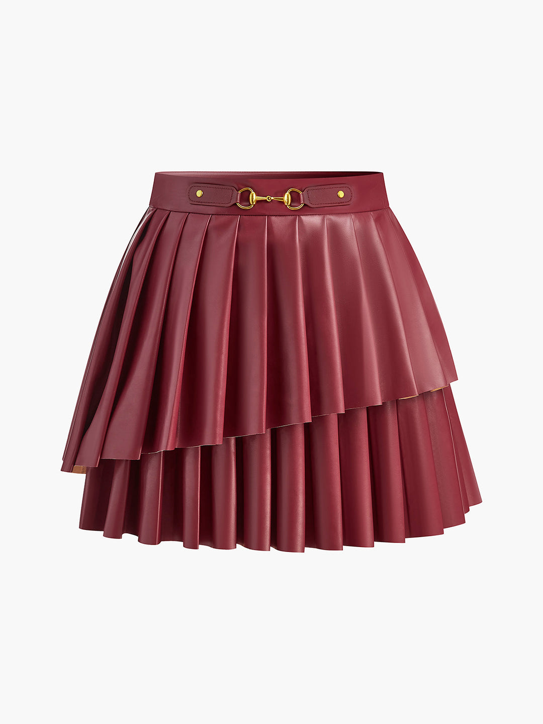 Rock mit hohen Taillen und asymmetrischem Faltenwurf mit Metalldetail
