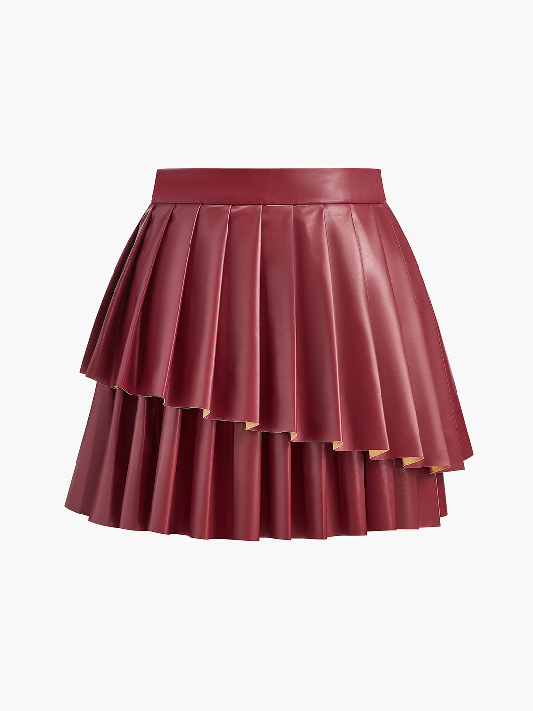 Rock mit hohen Taillen und asymmetrischem Faltenwurf mit Metalldetail