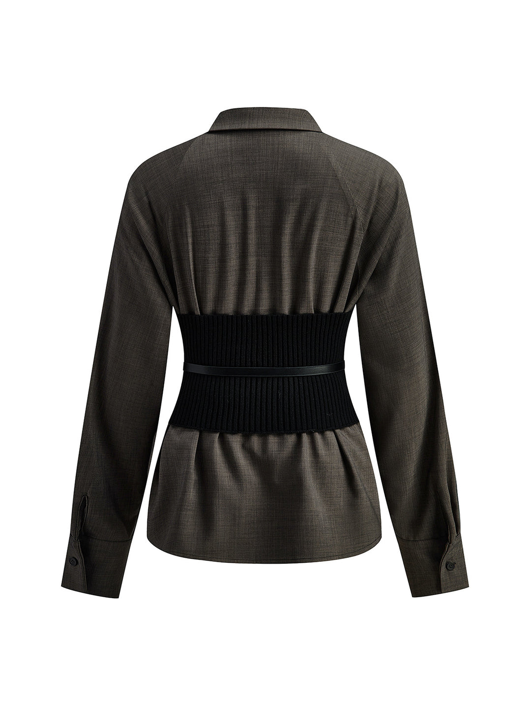 Gürtel mit Henley-Kragen Polo-Shirt