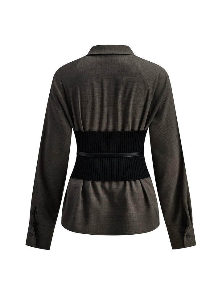 Gürtel mit Henley-Kragen Polo-Shirt