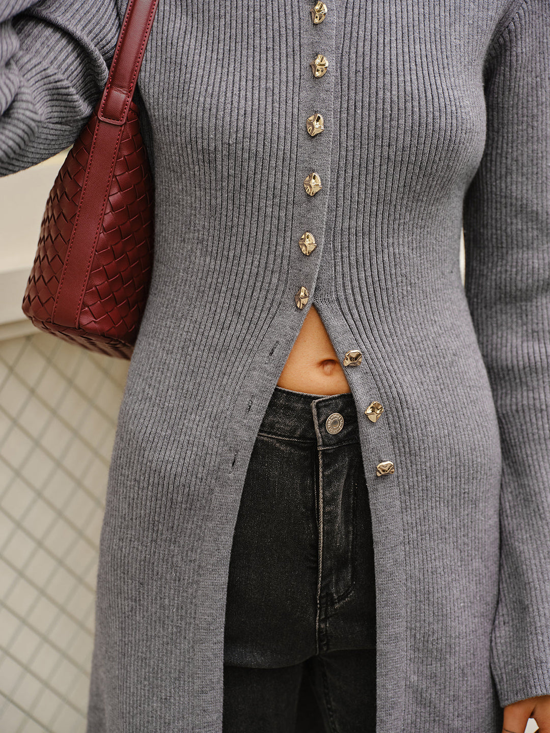 Vielseitiges Pulloverkleid aus Metall