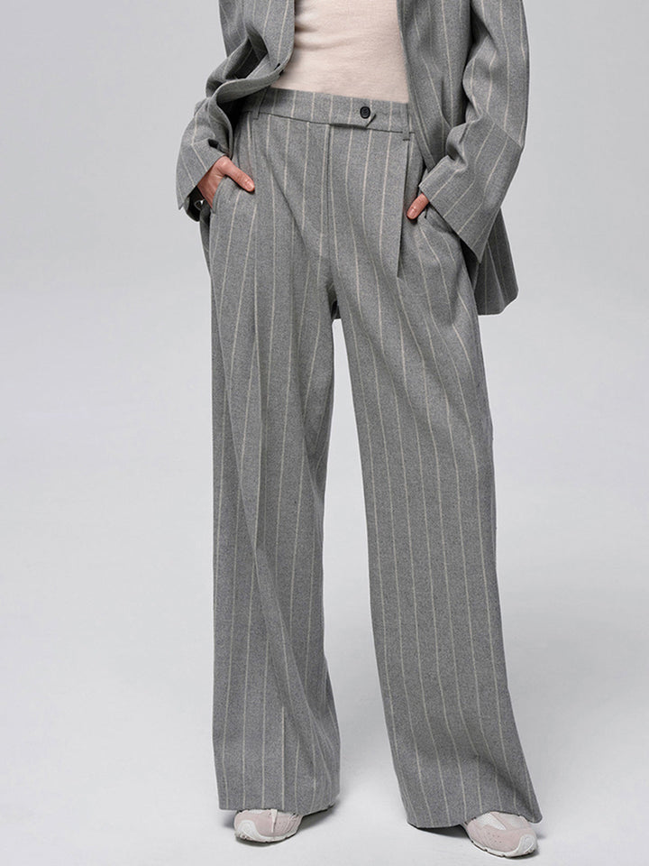 Wool-Blend Nadelstreifen Tweed Hose