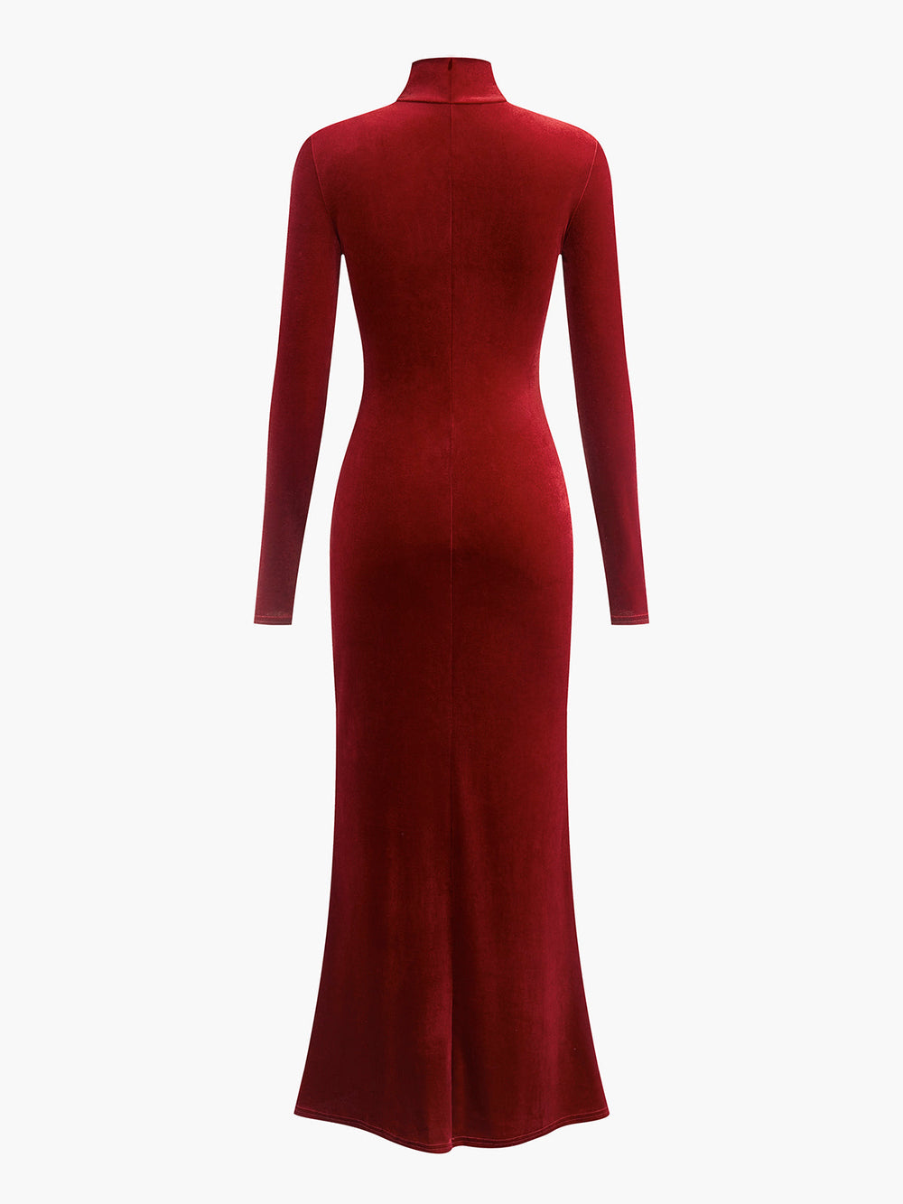 Samt Kleid Mit Mock-Kragen Und Knoten