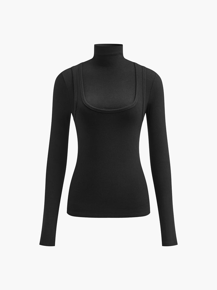 2-in-1-Oberteil mit Rollkragen aus Jersey