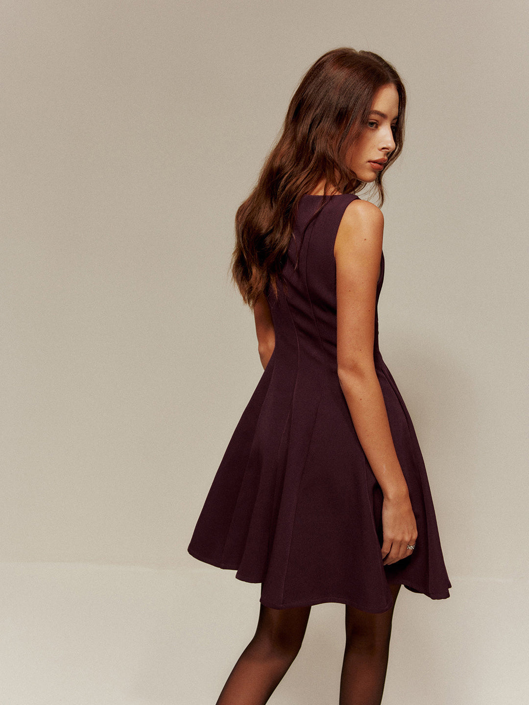 Plissierte Taschen Tank-Kurzkleid