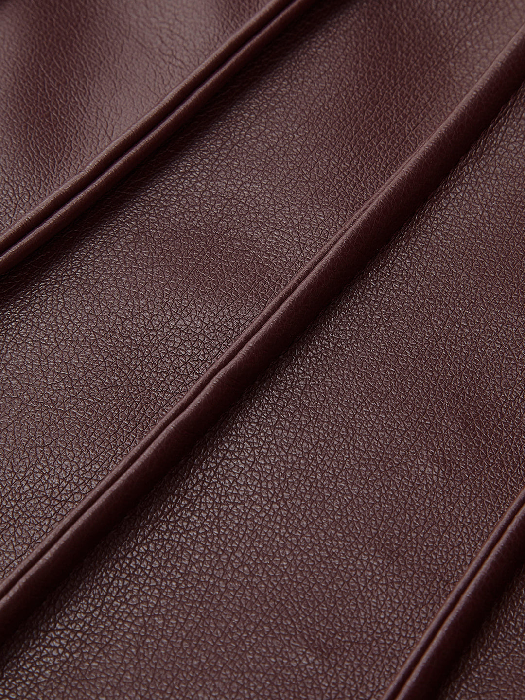 Faux Leder Midirock mit Falten