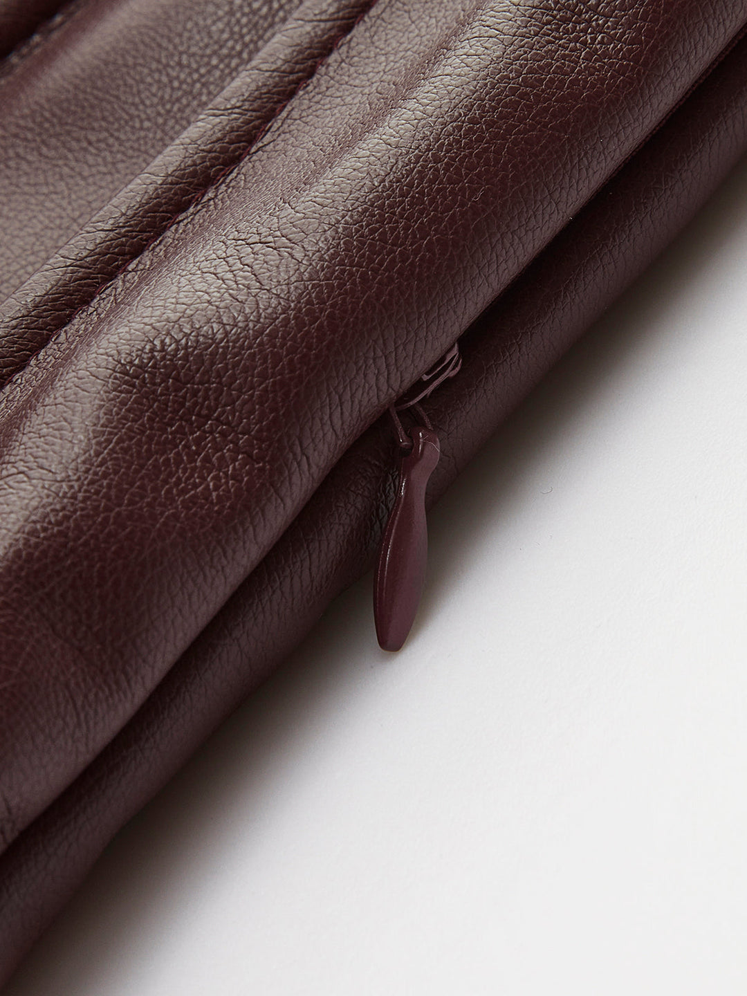 Faux Leder Midirock mit Falten