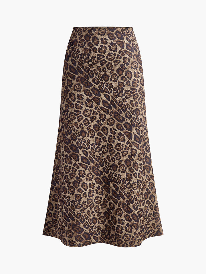 Mid-Taille Rock mit Leopardenmuster